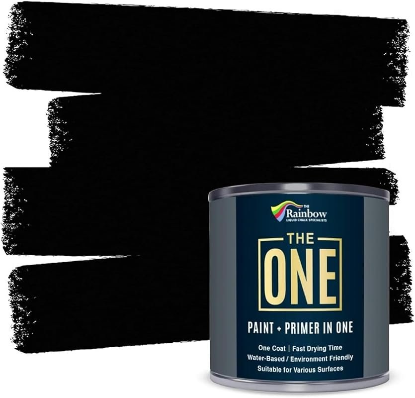 THE ONE All-In-One Paint and Primer in Black Matte, 33.8 oz, one-coat,