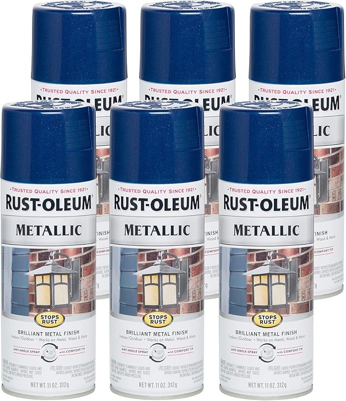 Rust-Oleum Stops Rust Metallic Spray Paint in Cobalt Blue for Durable 