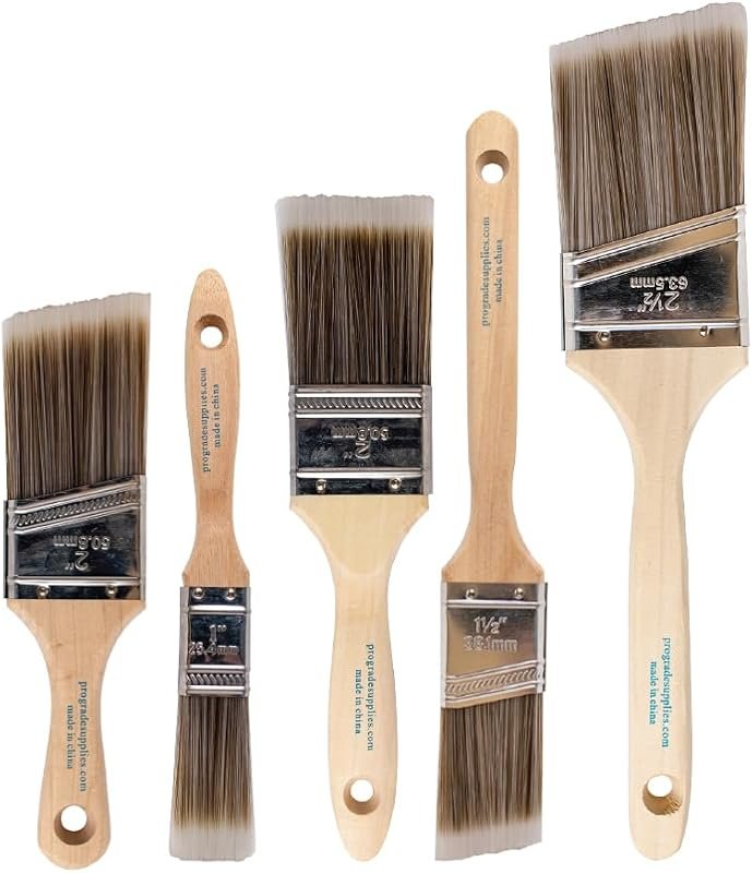 Pro Grade 5‑Piece Paint Brush Set for Walls, Trim & Stain – Premium Sy