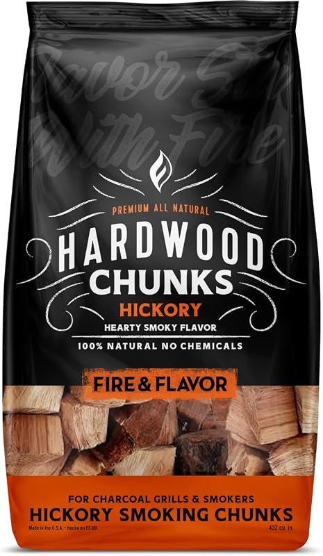 Fire & Flavor Hickory Wood Chunks – All‑natural, long‑lasting sweet fl
