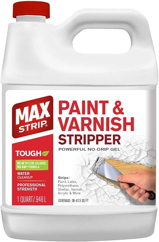 Max Strip paint and varnish stripper gel safely removes wood and metal finishes