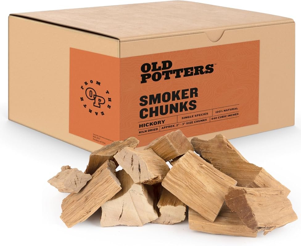 Old Potters Hickory Smoker Wood Chunks – 13‑16 lb, 790 cu in, 2 × 3 in