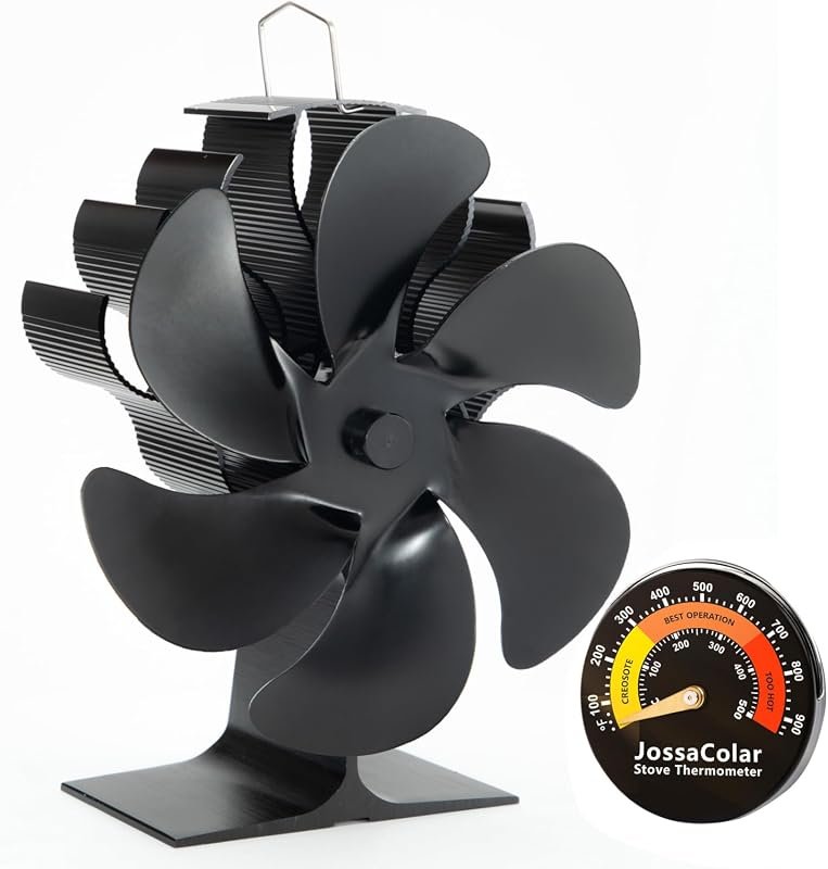 JossaColar Heat-Powered Wood Stove Fan – Non-Electric Thermal Fan with