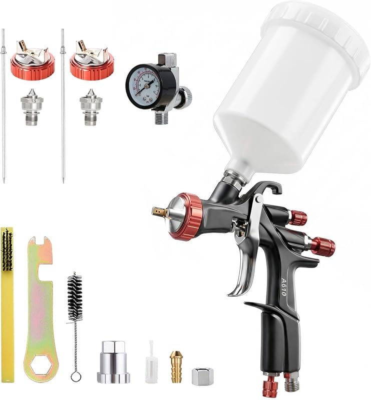 Aeropro Tools R500 LVLP Air Spray Gun, high‑flow 0.5 mm nozzle, adjust