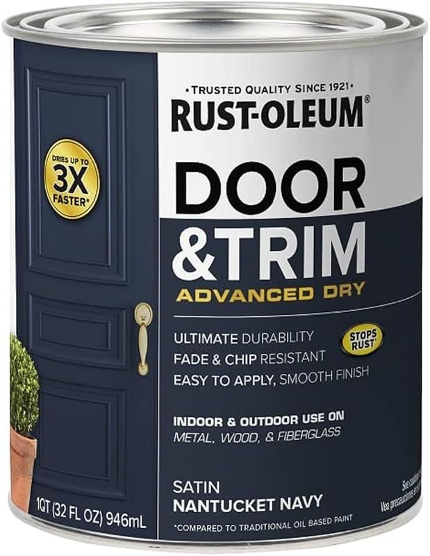 Rust-Oleum Stops Rust Door and Trim Paint in Satin Nantucket Navy for 