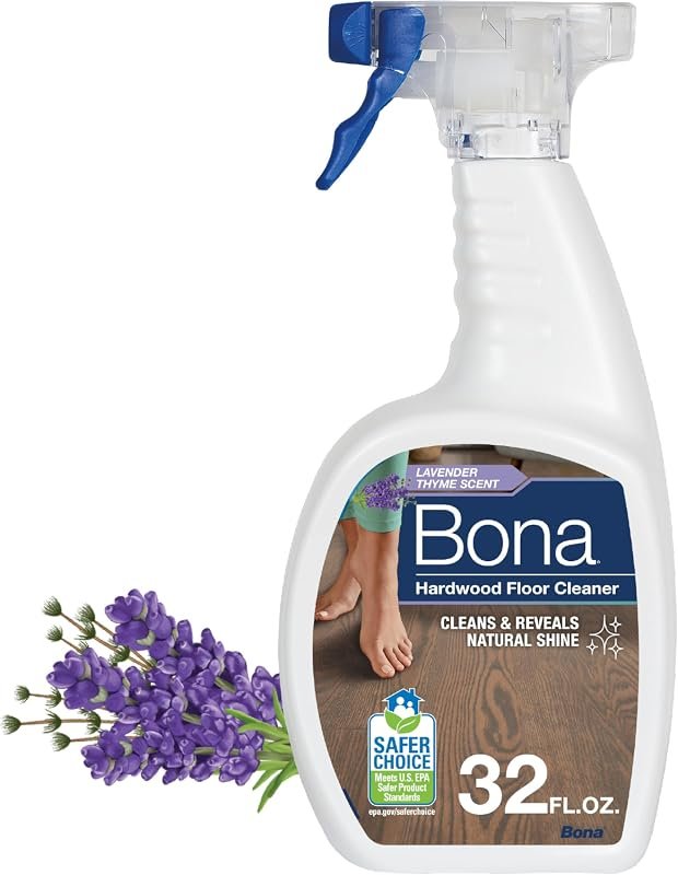 Bona Hardwood Floor Cleaner Spray, 32 fl oz, Lavender Thyme scent, qui