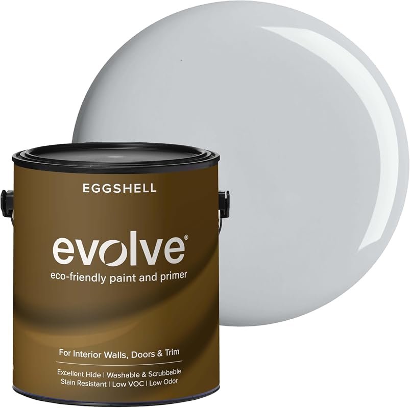 EVOLVE Interior Paint & Primer in Eggshell Silver Gray, 1 Gallon, One-