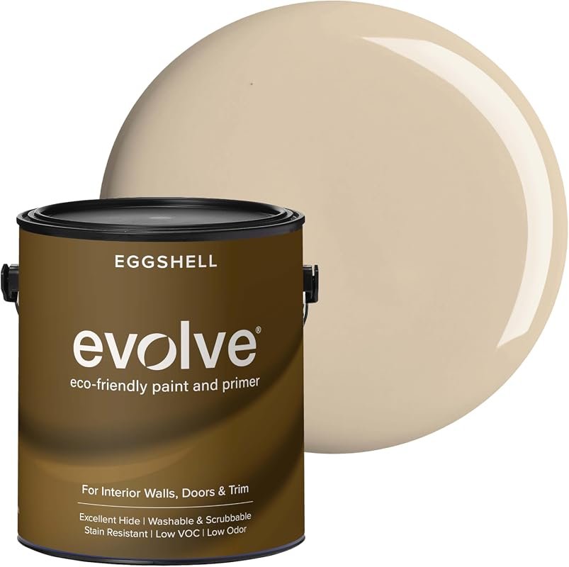 EVOLVE Interior Paint & Primer, Eggshell Natural Beige, 1 Gallon, One- Coat Coverage