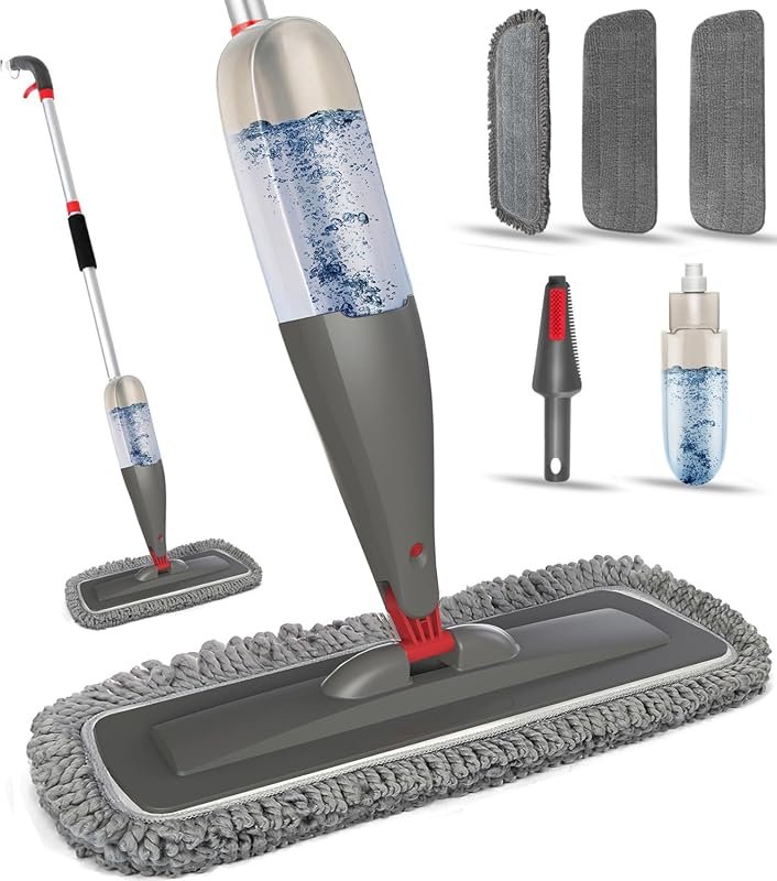 Eco‑Friendly Spray Mop for Hardwood and Tile – Microfiber Washable Pad