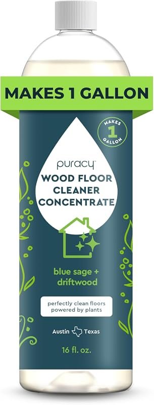 Puracy Wood Floor Cleaner Concentrate, 16 fl oz, pH‑neutral, plant‑pow