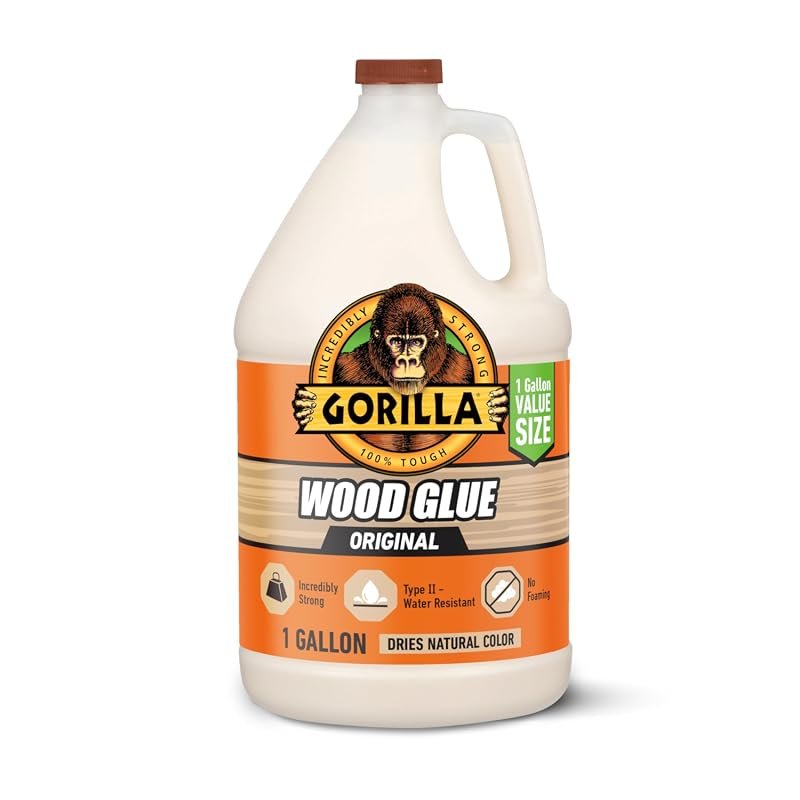 Gorilla Natural Wood Glue – 1‑Gallon Water‑Resistant Adhesive