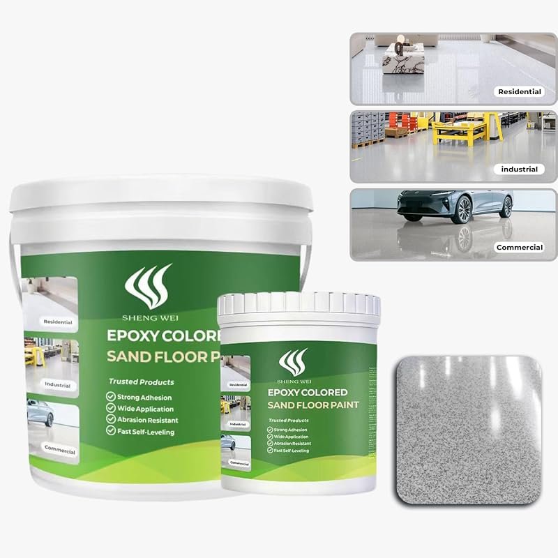Epoxy Colored Sand Floor Paint in Marble Gray, 1 Gallon