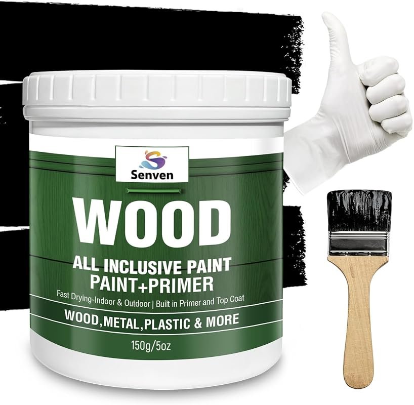 Premium Black Acrylic Enamel Paint – 150 ml Water‑Based, Fast‑Drying,