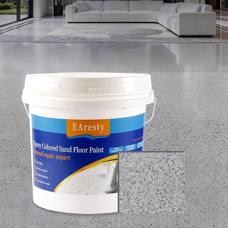 Epoxy Colored Sand Floor Paint for Concrete, Self-Leveling Floor Coati