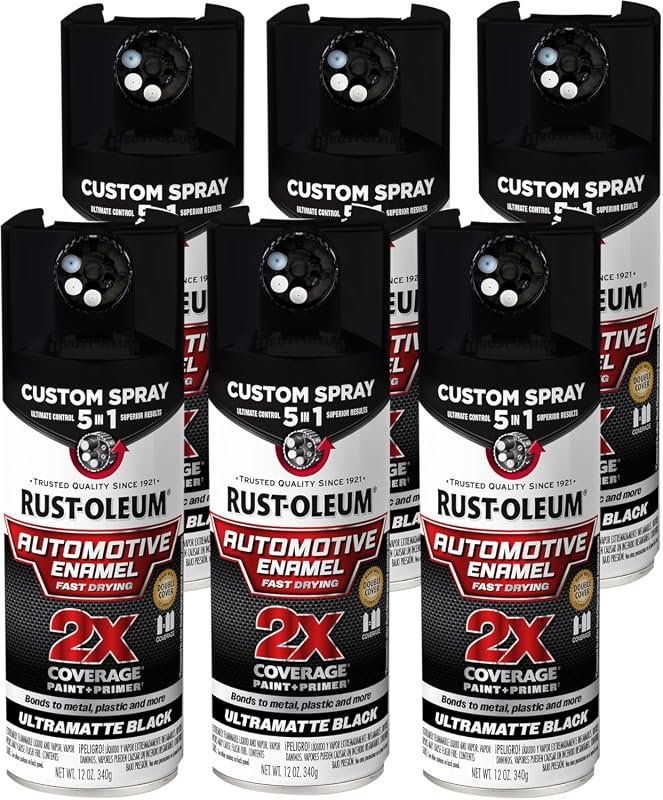 Rust-Oleum 2X Automotive Enamel 5-In-1 Spray Paint in Ultra Matte Black