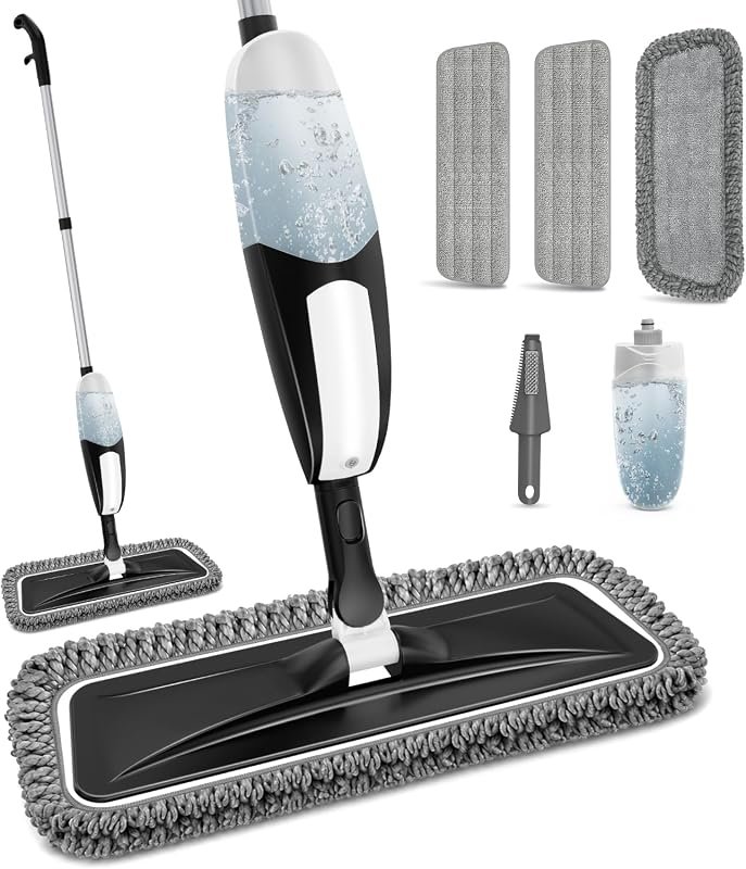 Microfiber Spray Mop for Floor Cleaning, wet‑dry functionality, includ