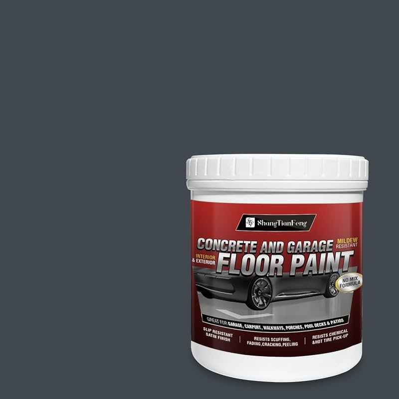 Professional Floor Paint Kit, 5-Gallon Slate Dark Gray, 800-1000 sq ft