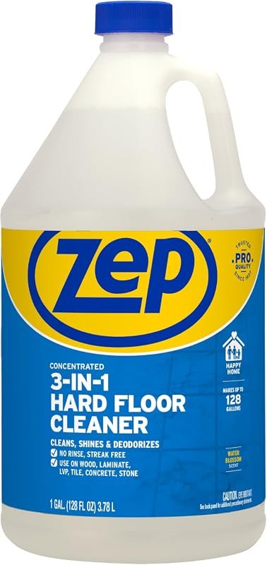 Zep 3‑in‑1 Hard Floor Cleaner Concentrate, 1 gallon, works on LVP, til