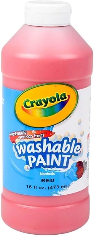 Crayola Washable Red Paint, 16 oz Bottle, Safe for Kids and Easy to Cl