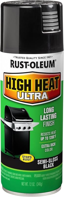 Rust-Oleum High Heat Ultra Semi-Gloss Black Spray Paint for High-Temp 
