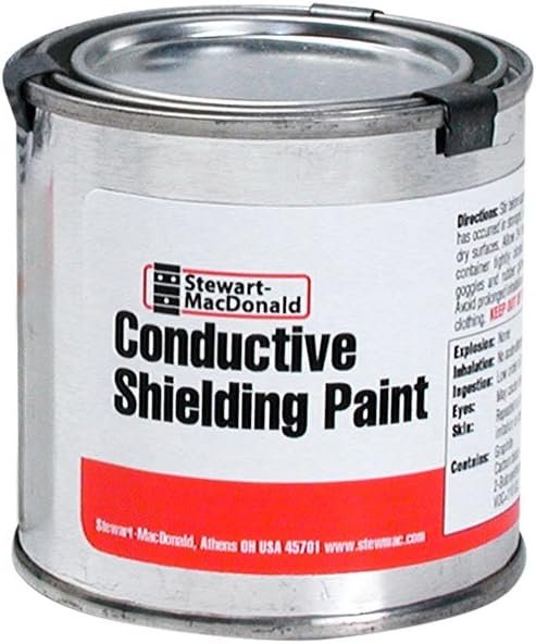 StewMac Conductive Guitar Shielding Paint, 1/2 Pint, Water-Based Brush