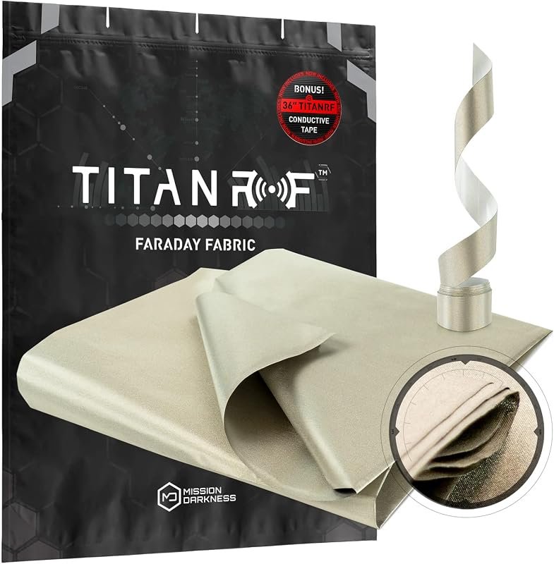 Mission Darkness TitanRF Faraday Fabric Kit with 1 Yard Fabric and 36-Inch Tape