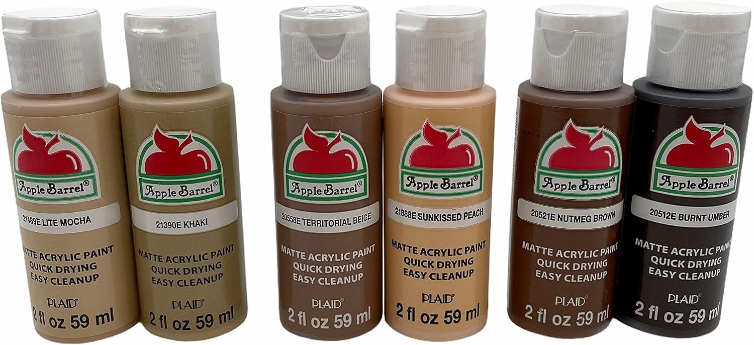 Dark Flesh Tone Acrylic Paint Set for Miniatures with smooth coverage