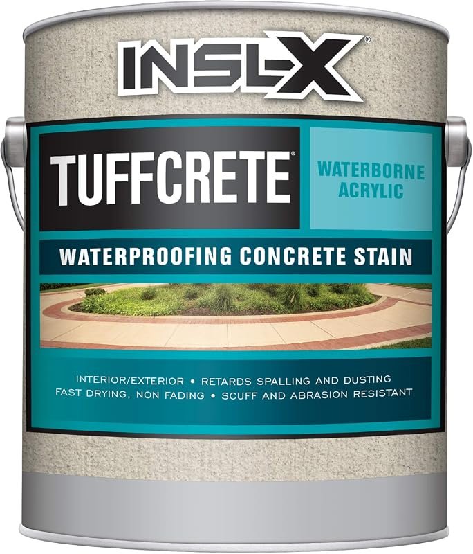 INSL-X TuffCrete Waterborne Acrylic Concrete Stain Paint, Light Gray, 