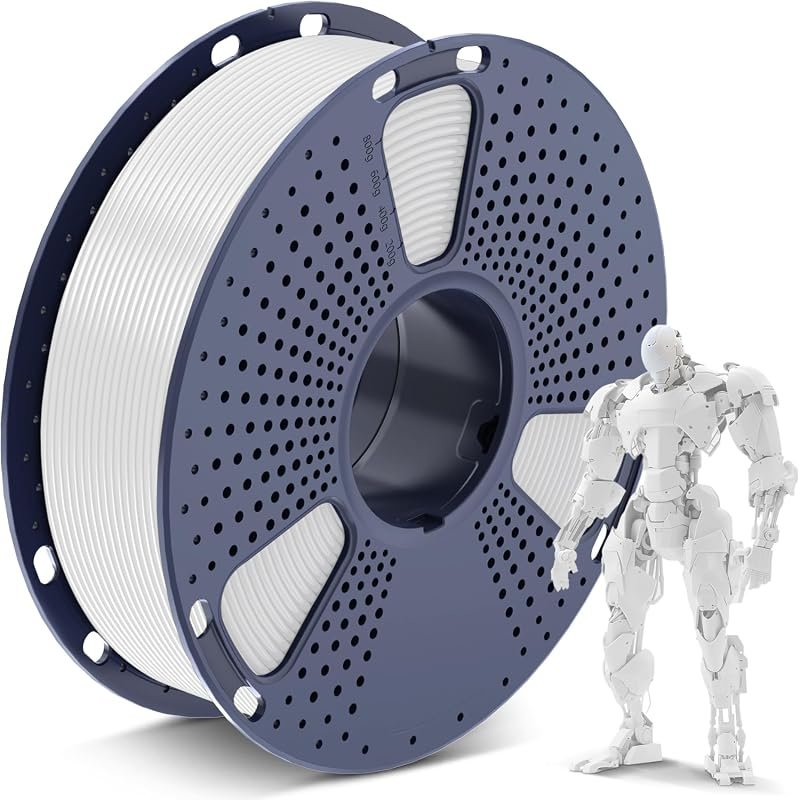 SUNLU PLA 3D Printer Filament in White, 1kg Spool - Smooth, Reliable P