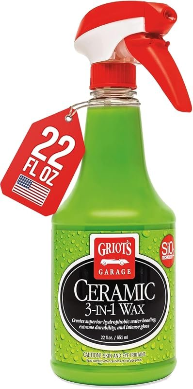 Griot’s Garage Ceramic 3-in-1 Wax with SiO2 Spray for Cars, Trucks, RVs, 22 oz