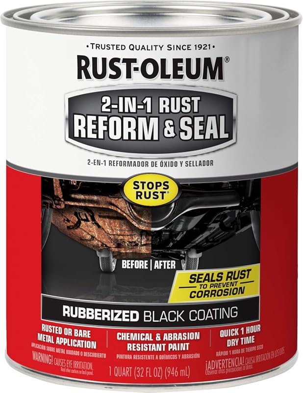 Rust-Oleum Stops Rust 2-in-1 Rust Reform and Seal Coating, Durable Bla