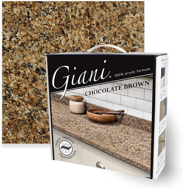 Giani Granite Countertop Paint Kit 2.0, 100% Acrylic, in Chocolate Bro