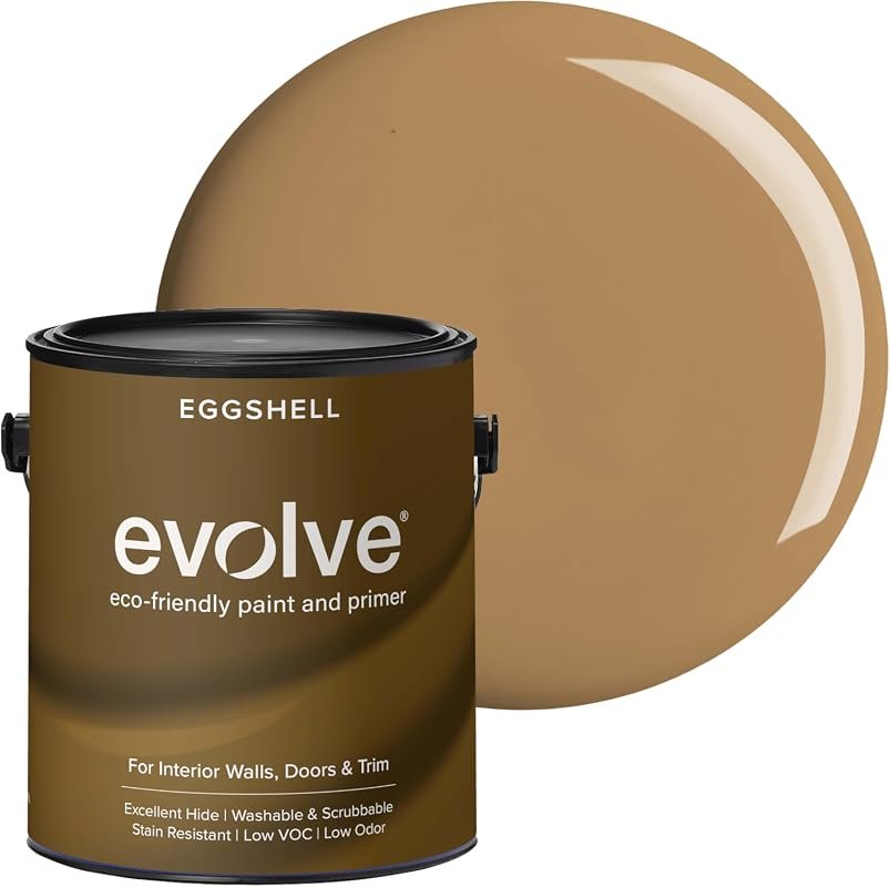 EVOLVE Paint & Primer Low-Emission, Low Sheen, One-Coat Coverage for Interior & Exterior Surfaces, Autumn Brown 1-Gallon