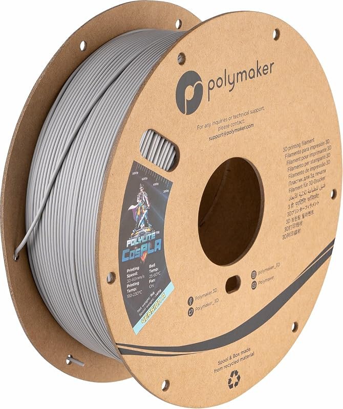 Polymaker CosPLA 1.75mm 3D Printing Filament, 1kg Version A with Enhan