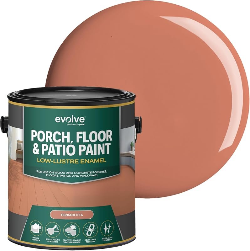 EVOLVE Porch & Floor Paint in Terracotta, 1-Gallon, Durable, Scratch-R