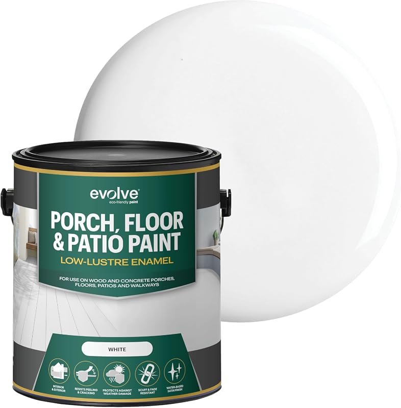 EVOLVE Porch & Floor Paint in White, 1-Gallon, Durable, Scratch-Resist