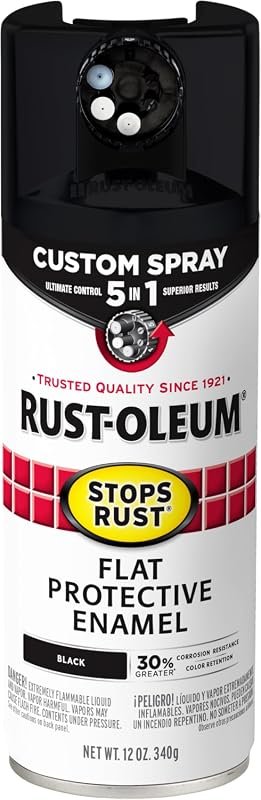 Rust-Oleum Stops Rust Custom 5-in-1 Spray Paint in Flat Black for dura