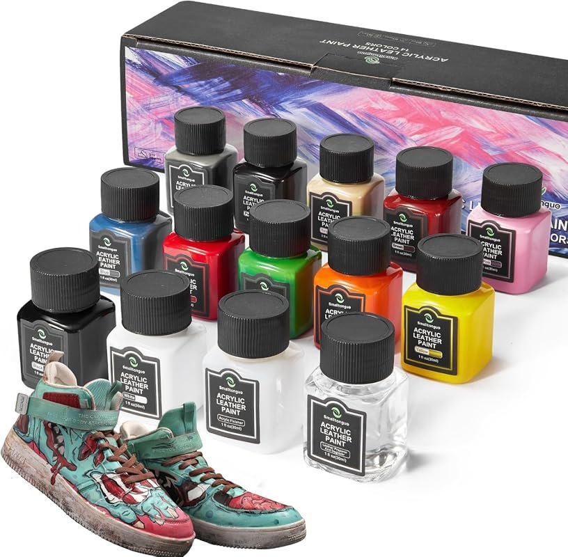 Acrylic Leather Paint in 14 Colors (30ML), Ideal for Shoes, Sneakers, 
