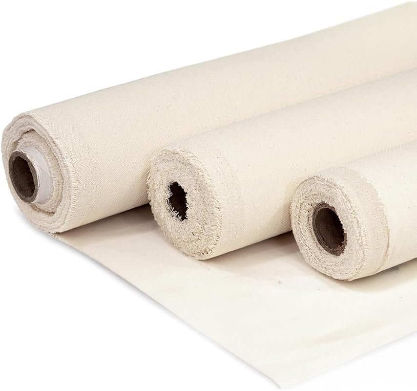 Barcelonetta 10oz Heavy Natural Cotton Duck Canvas, 62-Inch Wide, for Arts & Crafts, Backings, Covers, Placema