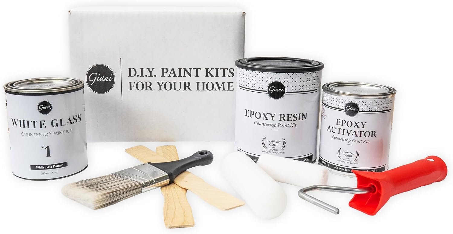 Giani Quartz Easy Epoxy Countertop Paint Kit for Small Projects in Whi