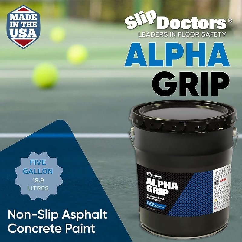 Alpha Grip Non-Slip Paint for Concrete and Asphalt White, 5 Gallon Coa