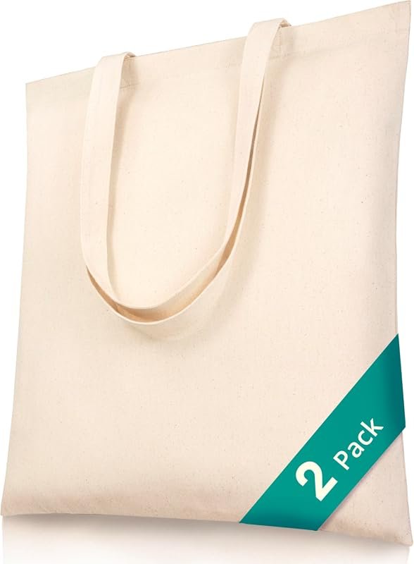 PHICORN Canvas Tote Bags, 15x16 Inches, 8 oz Cotton Blank for Everyday