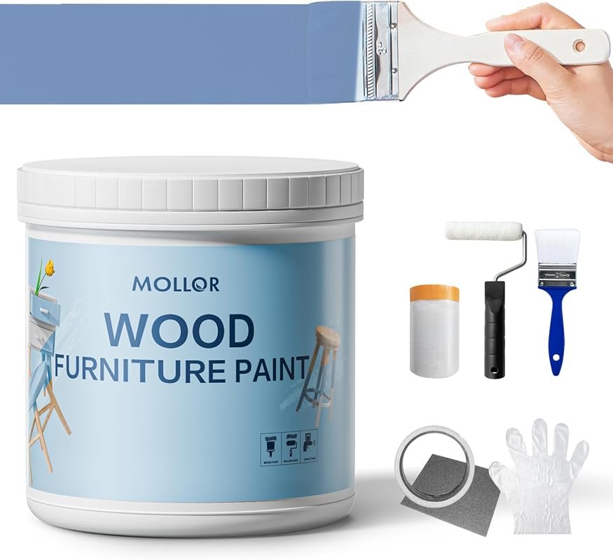 Matte Wood Furniture Paint in Coastal Blue, 16 Fl Oz with Tools Includ