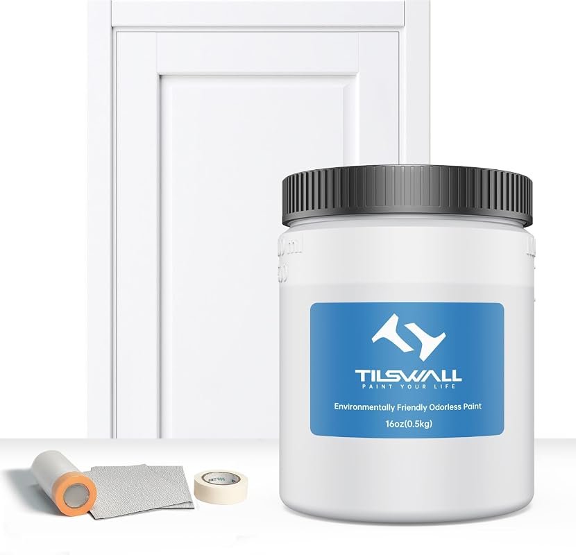 TILSWALL Water-Based White Paint, Pint, No Dilution Needed, Spray-Read