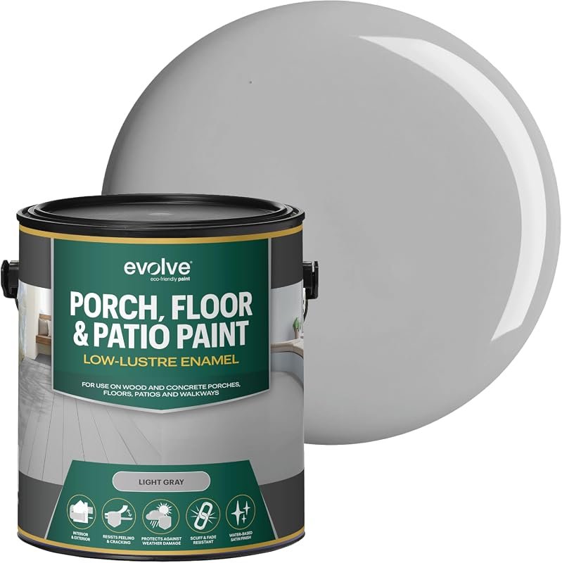 EVOLVE Porch & Floor Paint in Light Gray, 1-Gallon, Durable, Scratch-R