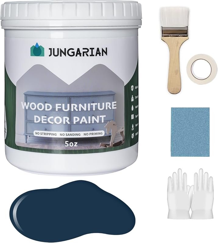 Crow Black Blue Furniture Paint Kit - 5 oz, Water-Based, Low Odor, Matte Finish