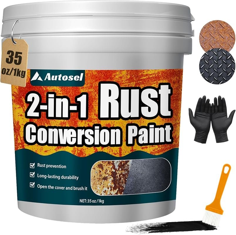 2-in-1 Rust Converter and Metal Primer, Stops Rust Inhibitor Paint for