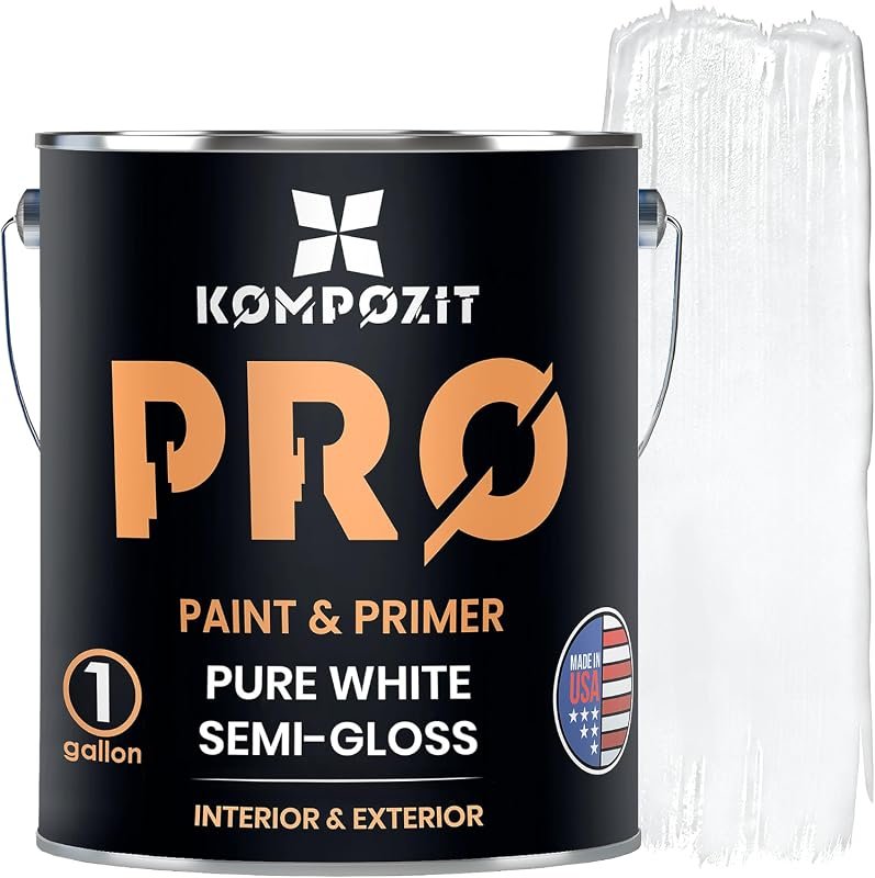 2-in-1 Acrylic Paint & Primer in Pure White Semi-Gloss for Interior an