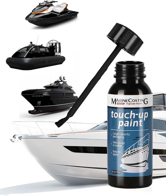 Boat Paint Black Touch-Up Pen, High-Gloss Marine Topside and Bottom En
