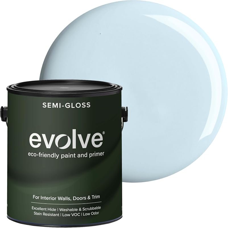 EVOLVE Interior Paint & Primer, Four Sheens, Designer-Curated Palette, Sky Blue, 1-Gallon & 5-Gallon